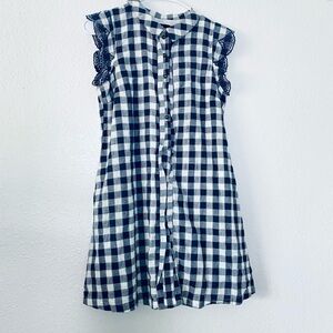 Dear Creatures Anthropologie Gingham Plaid Tank Shirt Dress Small
